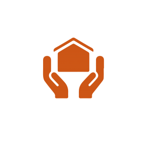 icon rumah dalam tangan